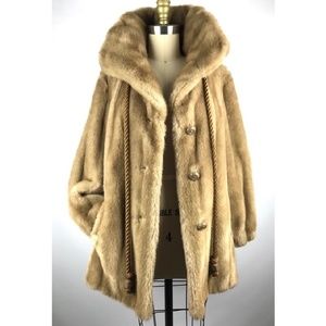 1970s honey mink faux fur coat size 12